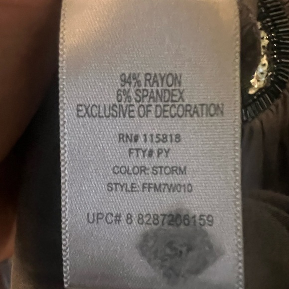 Metro 7 Grey Bead & Sequin Neckline Knit Top Plus - Picture 7 of 8